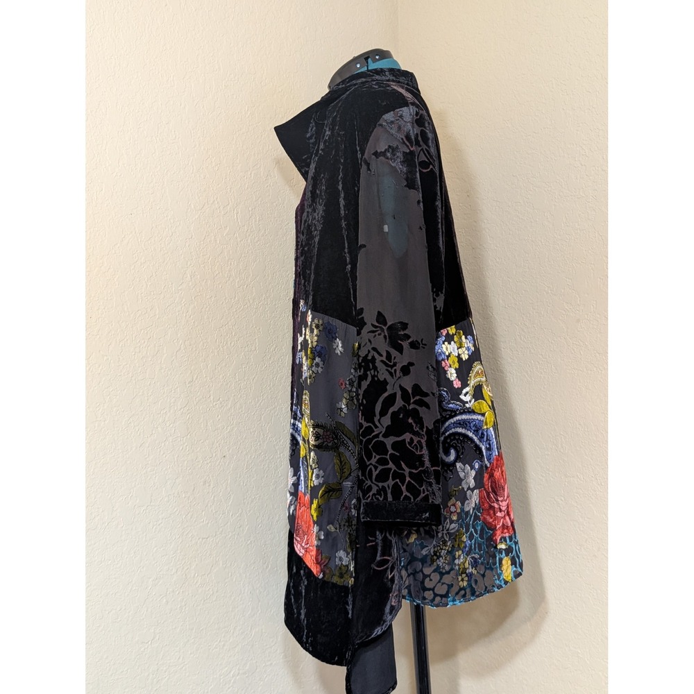 Soft Surroundings 1x Patchwork Burnout Velvet Flo… - image 2